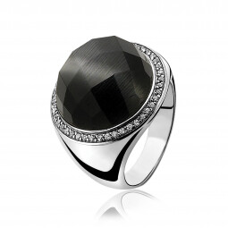 ZINZI Sterling Silver Ring Black ZIR802