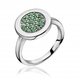 ZINZI zilveren ring groen ZIR1005G