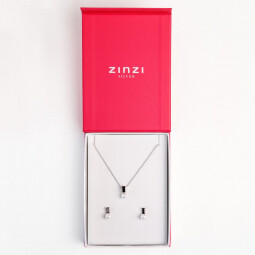 Cadeauset 'Pearl'. Zilveren ketting 45cm (ZILC-B45) met parel hanger (ZIH2135Z) + bijpassende zilveren oorstekers (ZIO2135Z). Cadeauset5