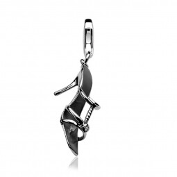 ZINZI Sterling Silver Charm Sandal Black CHARMS163