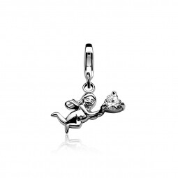 ZINZI Sterling Silver Charm Angel White CHARMS165