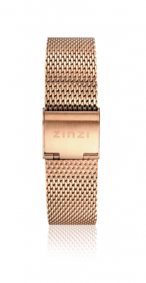 ZINZI Stainless Steel Mesh Watch Strap Rose Gold Colored 14mm LADYBAND2