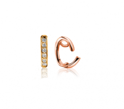 ZINZI rose gold plated zilveren hanger met witte zirconia's om je oorbedels aan te hangen ZIH2CHR