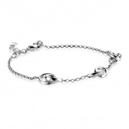 ZINZI zilveren armband jasseron schakels met 3 verbonden ovale vormen 17-20 cm ZIA1220
