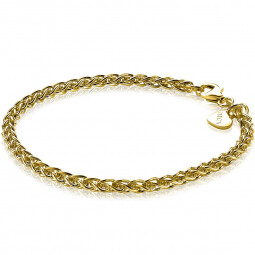 ZINZI Gold Plated Sterling Silver Wheat Chain Bracelet 3,5mm ZIA1260G