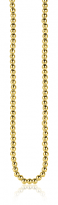 ZINZI Gold Plated Sterling Silver Beads Necklace width 4mm 45cm ZIC1010G