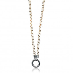 ZINZI lerencollier met slot wit