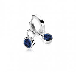 ZINZI Sterling Silver Earrings Pendants 7mm Round Dark Blue ZICH1486DB (excl. hoop earrings)