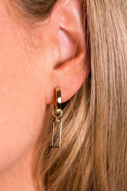 ZINZI zilveren oorbedels geel verguld open rechthoek 14mm ZICH1692G (zonder oorringen)