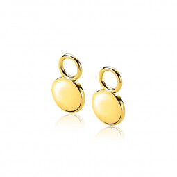 ZINZI gold plated zilveren oorbedels rond 8mm ZICH2345G (excl. oorringen)
