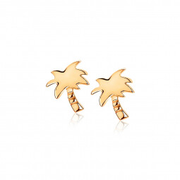 8mm ZINZI Rose Gold Plated Sterling Silver Stud Earrings Palm Tree ZIO1679R