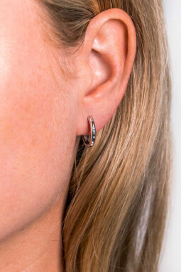 16mm ZINZI Sterling Silver Hoop Earrings White 16x2,5mm ZIO1683