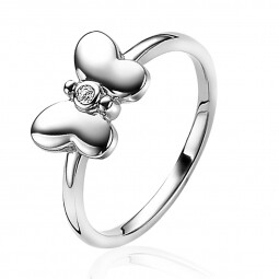 ZINZI Sterling Silver Ring Butterfly White Zirconia ZIRBF47