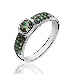 ZINZI Sterling Silver Ring Green ZIR1044G