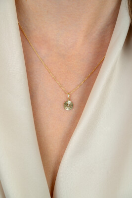 ZINZI GOLD hanger rond gediamanteerd en zirc. 8mm