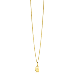 14mm ZINZI Gold 14K gold pendant with rectangular plate and star setting white zirconia ZGH510 (without necklace)