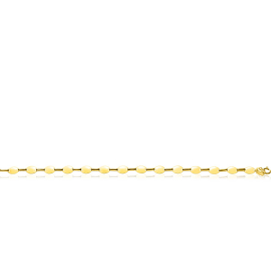 ZINZI Gold 14 karat gold solid link bracelet with smooth oval plates 6mm wide 19cm ZGA496
