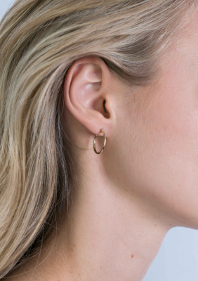 ZINZI 14K Gold Hoop Earrings Round Tube 17,5 x 1,5mm ZGO128