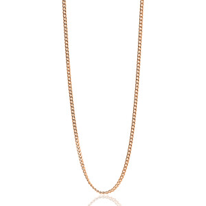 45cm ZINZI Rose Gold Plated Sterling Silver Curb Chain Necklace ZILC-G45R