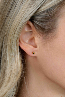 6mm ZINZI Gold Plated Sterling Silver Stud Earrings Bead ZIO808G