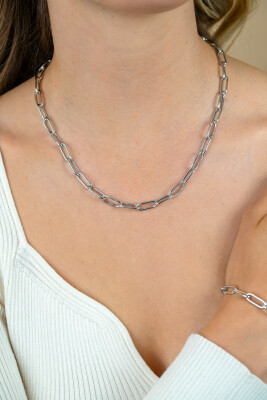 ZINZI Sterling Silver Chain Necklace with Paperclip Chains 5,5mm width 45cm ZIC2286