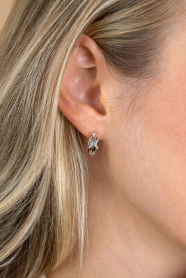 ZINZI zlv. klapcreolen 2 banen met X zirconia's