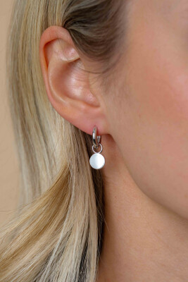8mm ZINZI Sterling Silver Earrings Pendants Round ZICH2345 (excl. hoop earrings)