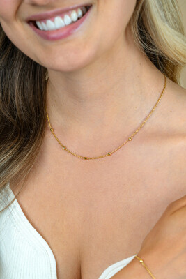 ZINZI zlv. collier gg.verg.gourmet en bolletjes 42+3cm