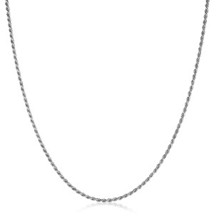 45cm ZINZI Sterling Silver Rope Necklace ZILC-K45