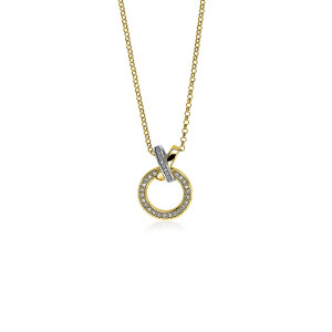 ZINZI zlv.collier gg.verg oog X en ronde vorm zirc.