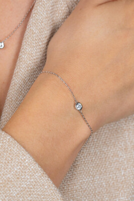 ZINZI Sterling Silver Bracelet Round White ZIA1393