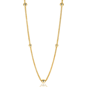 ZINZI Gold Plated Sterling Silver Curb Chain Necklace 45cm ZIC987G