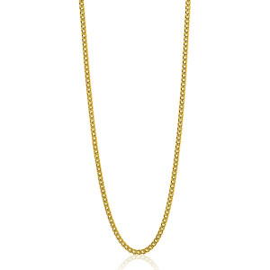45cm ZINZI Gold Plated Sterling Silver Curb Chain Necklace ZILC-G45G