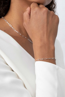 ZINZI Sterling Silver Bracelet Trendy Paperclip Chain width 3,4mm ZIA1992