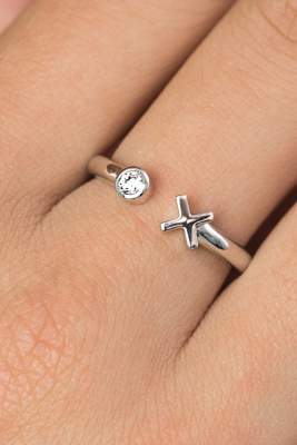 ZINZI Sterling Silver Open Ring XO ZIR1821