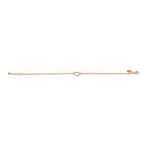 ZINZI Rose Gold Plated Sterling Silver Bracelet Open Heart ZIA1420R