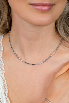ZINZI zlv. collier koningsschakel massief 2mm