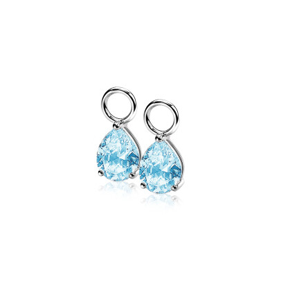 ZINZI Sterling Silver Earrings Pendants Drop Blue ZICH1302B (excl. hoop earrings)