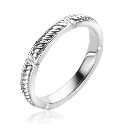 ZINZI Sterling Silver Stackable Ring with Sturdy Twist 3mm width ZIR2395