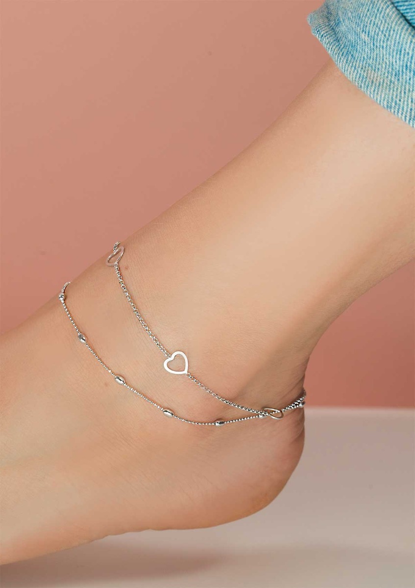 ZINZI Sterling Silver Anklet Ovals 23+4cm ZIE1232