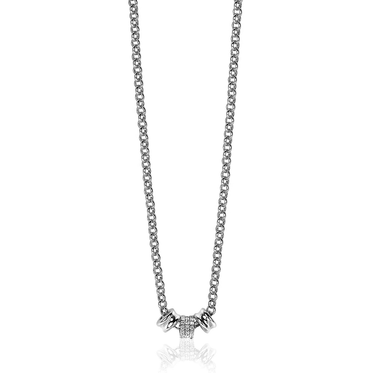 ZINZI Sterling Silver Necklace 45cm with 3 Round Chains by Dutch Designer Mart Visser MVC23