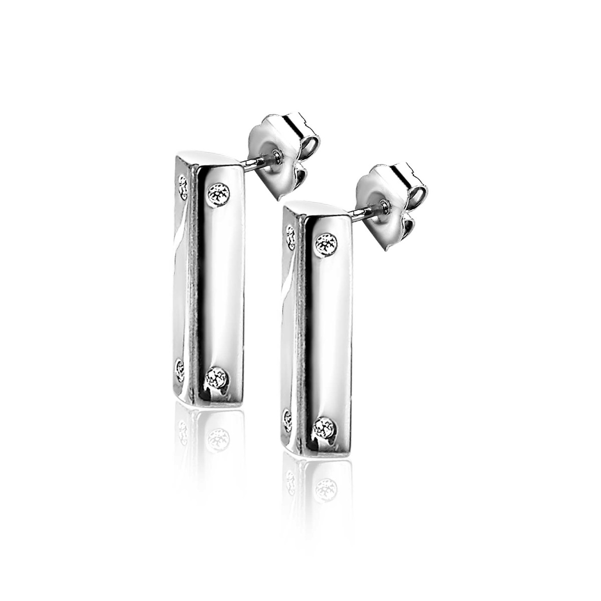 ZINZI Sterling Silver Earrings 12 x 4mm by Dutch Designer Mart Visser MVO21