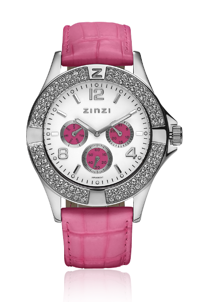 ZINZI Watch White Pink Dial Pink Strap UNO3R