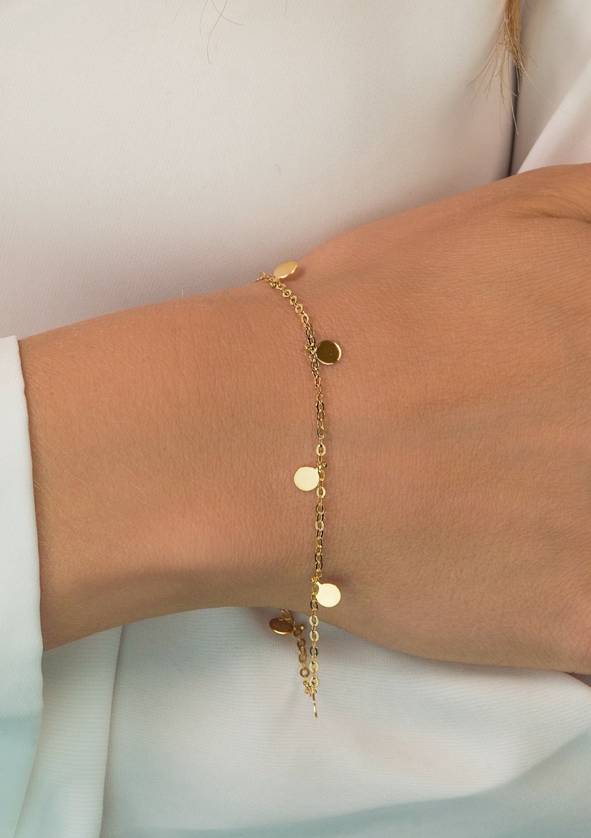 ZINZI 14K Gold Bracelet Coins ZGA167