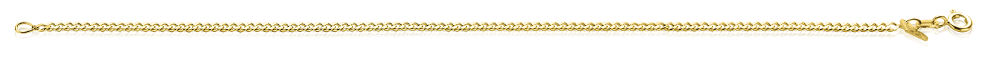 ZINZI 14K Gold Curb Chain Bracelet 2,2mm width ZGA293
