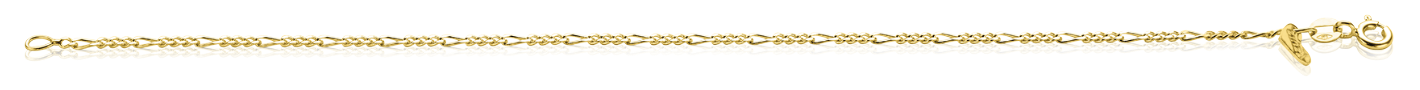 ZINZI 14K Gold Figaro Chain Bracelet 1,5mm width ZGA294
