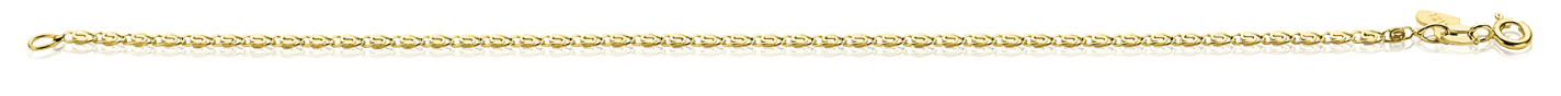 ZINZI 14K Gold Fantasy Chain Bracelet 1,6mm width ZGA295