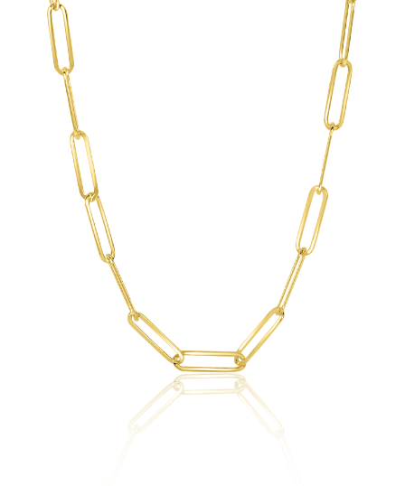 ZINZI 14K Gold Necklace Paperclip Chains 2,2mm width 45cm ZGC296