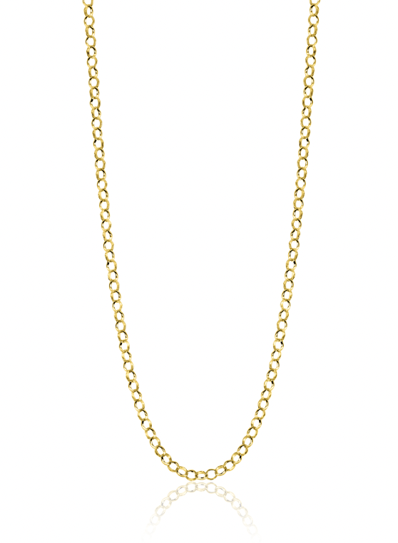 ZINZI 14K Gold Rolo Chain Necklace 2,2mm width 43-45cm ZGC441