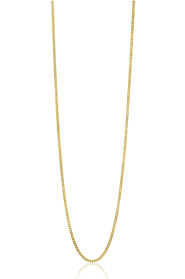 42cm ZINZI 14K Gold Curb Chain Necklace 1mm width ZGLG42-1
